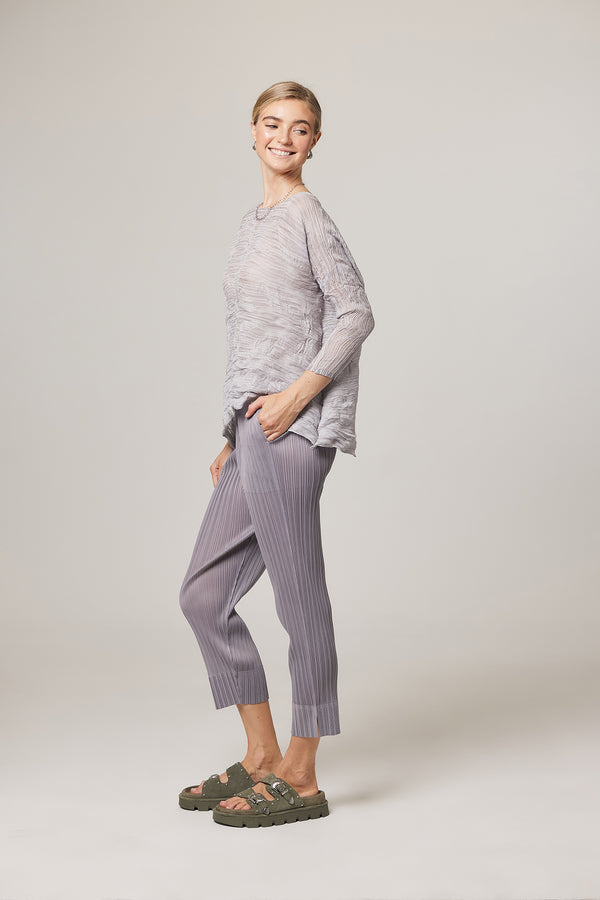 Natalia Plissé Satin Tapered Crop Pant