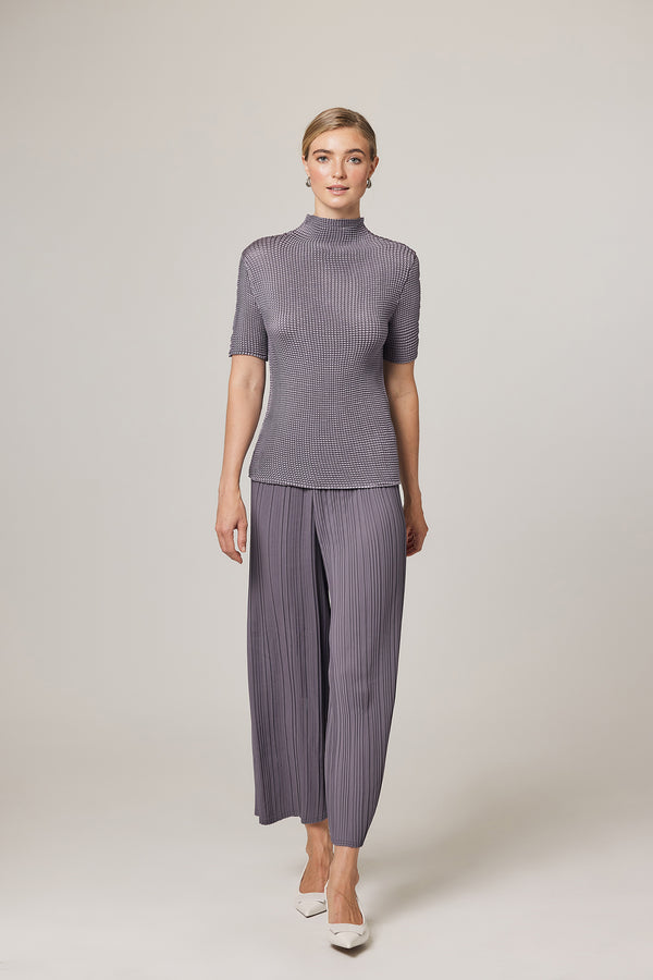 Zoe Soft Matte Plissé Wide-Leg Pant