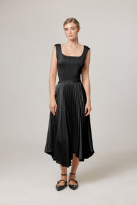 Naomi Ballerina Pleated Satin Skirt