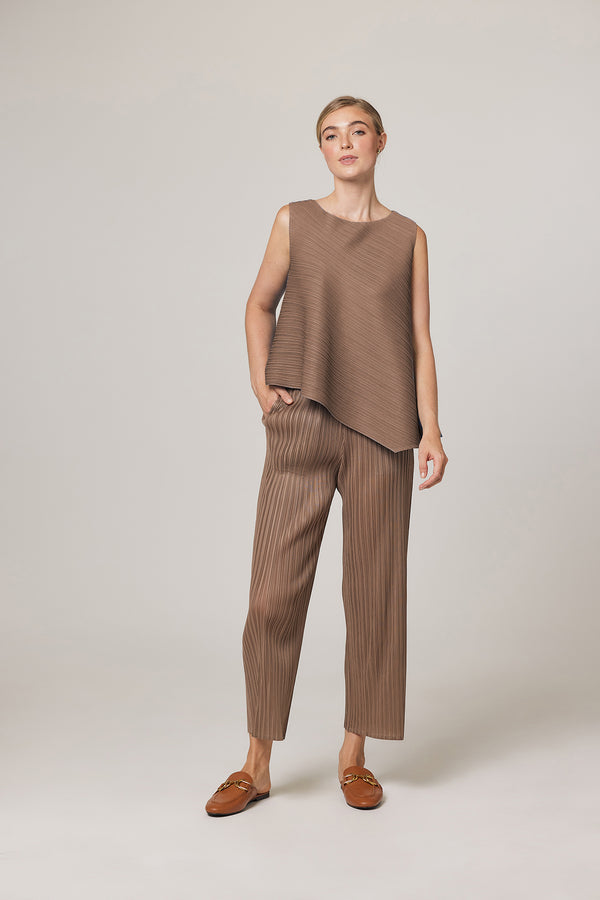 Rachel Plissé Satin Pull-on Pant