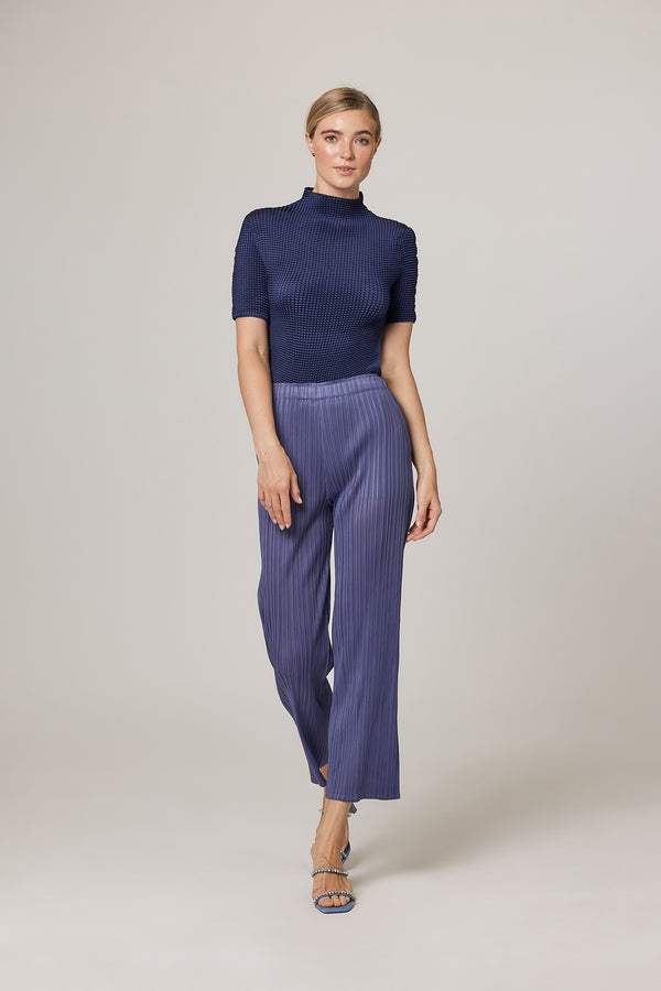 Rachel Plissé Satin Pull-on Pant