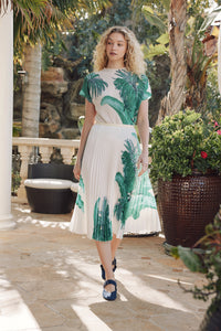 Lillian West Palm Pleated Skirt