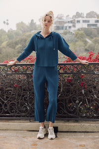 Vivian Double Knit Plissé Straight Pant