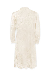 Nicole Lettuce Edge Floral Jacquard Dress