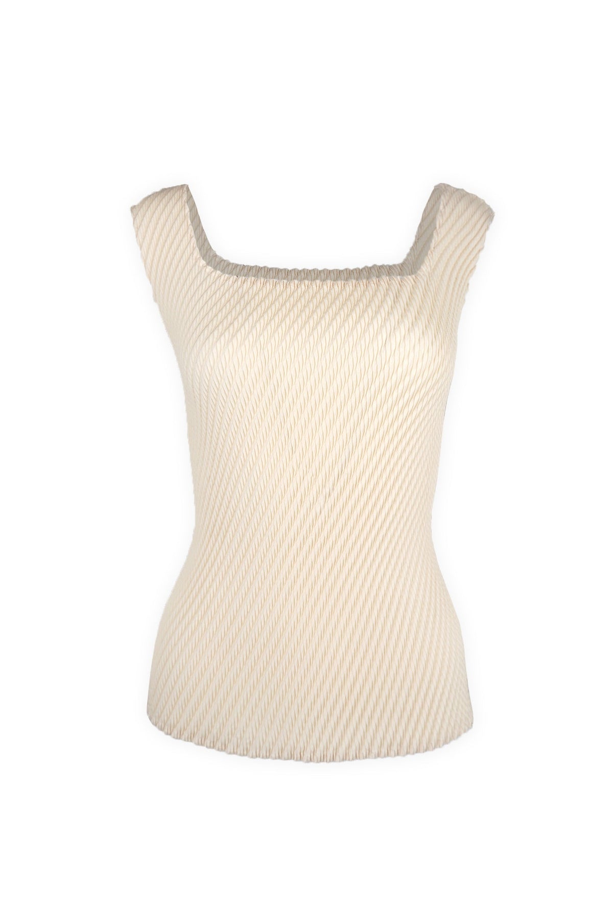 Nina Square-neck 3D Honeycomb Texture Shell