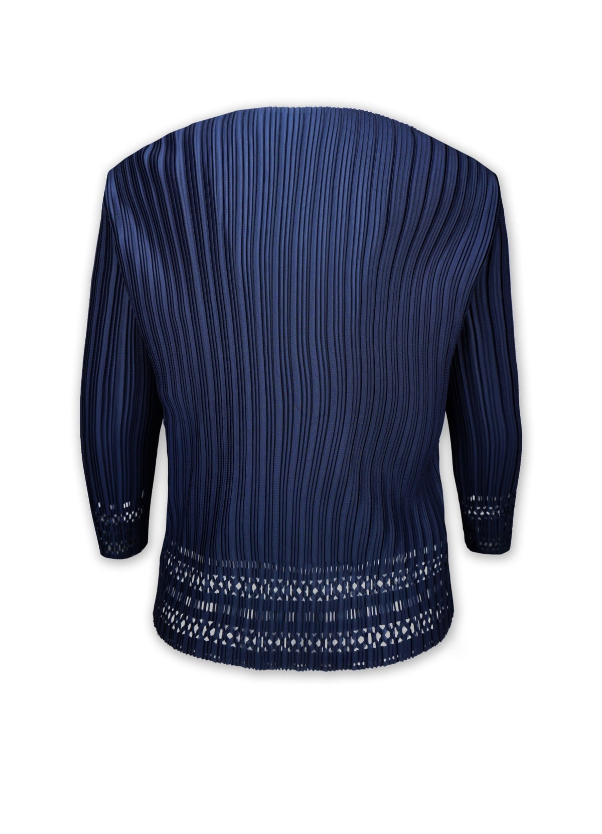 Penelope Peek-a-Boo Pointelle Plissé Cardigan