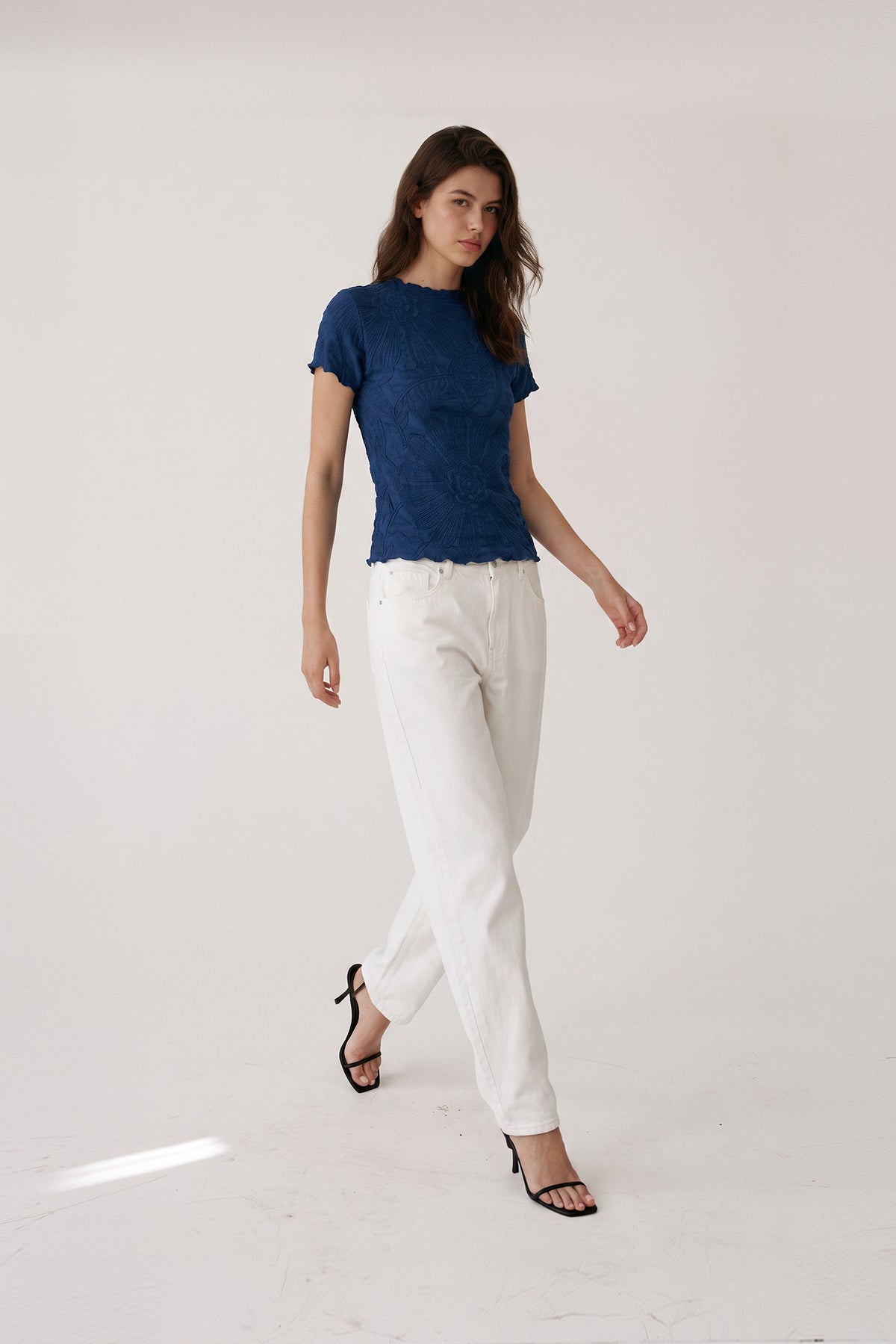 Jeremy Lettuce Edge Floral Jacquard Top