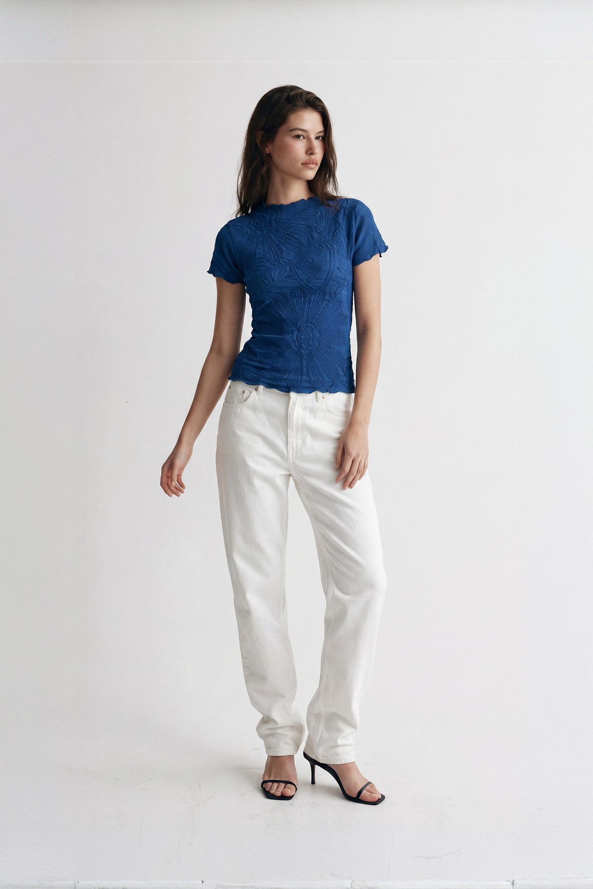 Jeremy Lettuce Edge Floral Jacquard Top