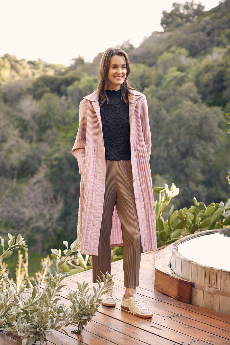 Celeste Petals Plissé Quilted Jacket