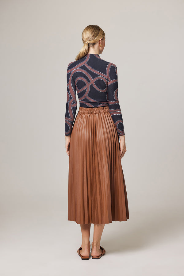 Isabelle Vegan Leather Pleated Skirt