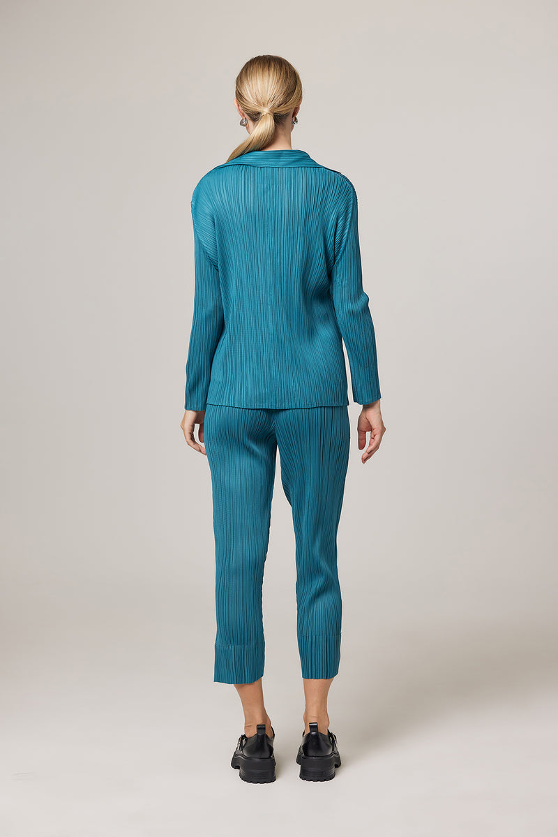 London Essential Plissé Satin Blouse