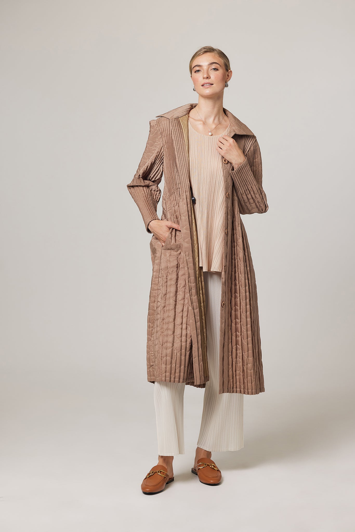 Celeste Petals Plissé Quilted Jacket – Wild Cosmos