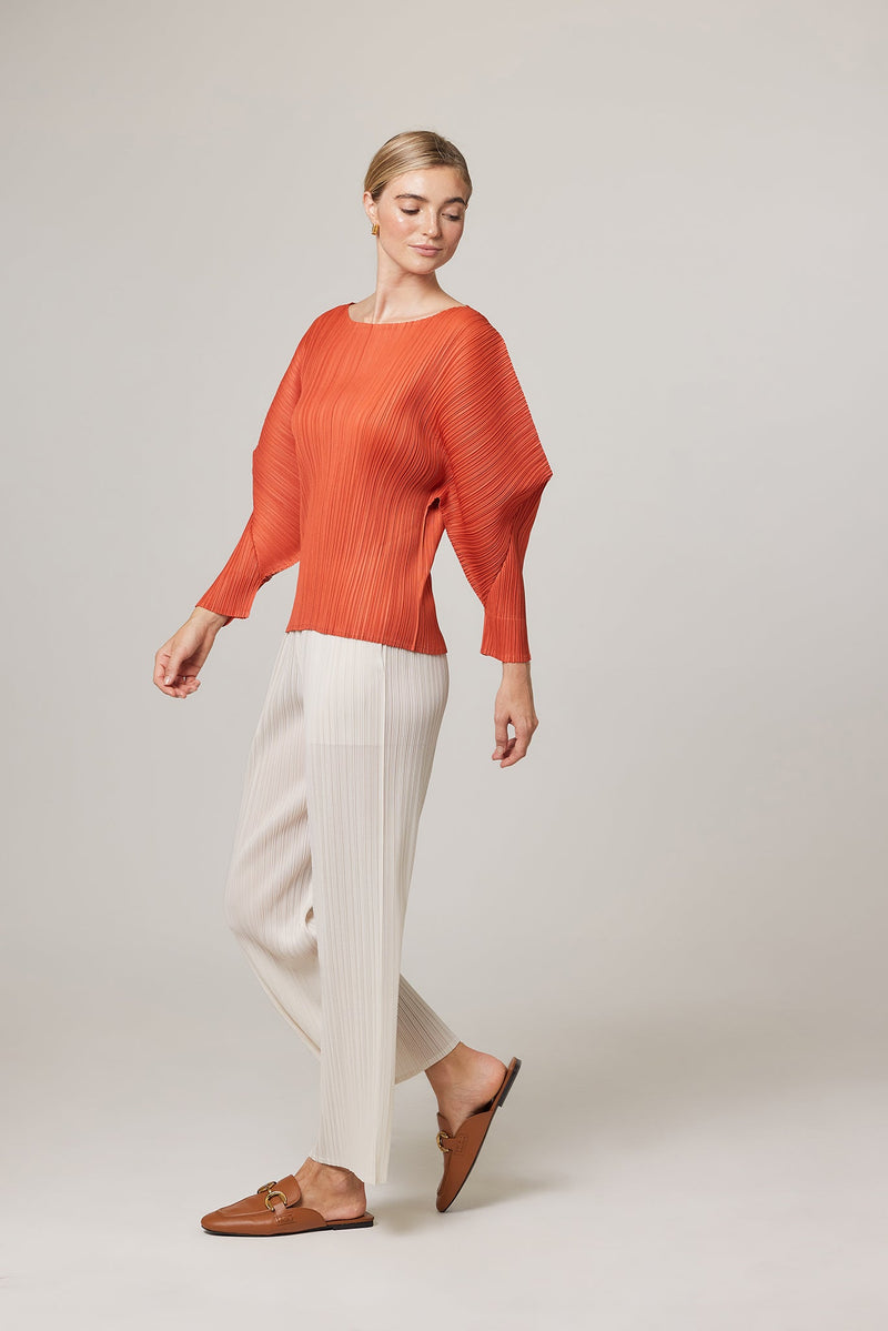(Restocked) Abigail Curve Sleeves Plissé Satin Top