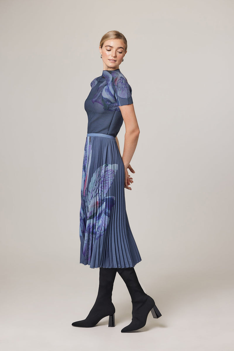 (BACK IN STOCK!) Agata Coral Print Pleated Skirt