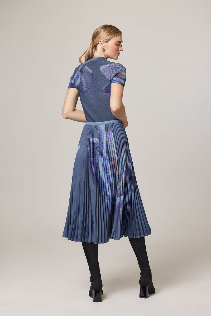 (BACK IN STOCK!) Agata Coral Print Pleated Skirt