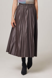 Isabelle Vegan Leather Pleated Skirt