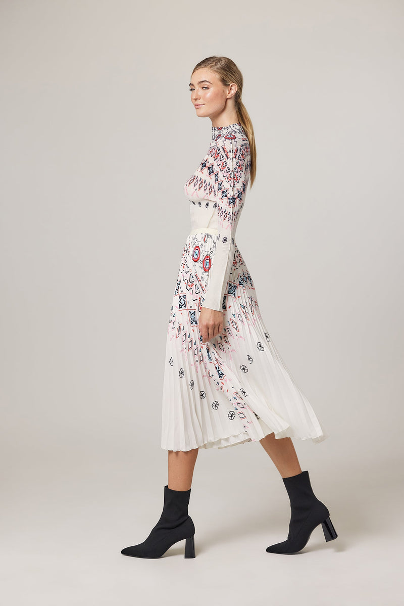 Noelle Fair-Isle Print 3D Honeycomb Texture Top