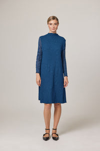 Nicole Lettuce Edge Floral Jacquard Dress