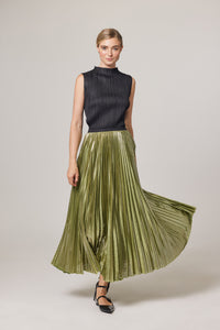 Esther Metallic Accordion Pleated Skirt