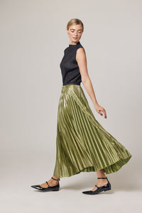 Esther Metallic Accordion Pleated Skirt