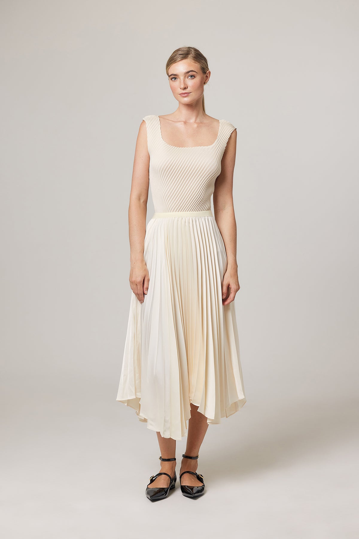 Naomi Ballerina Pleated Satin Skirt