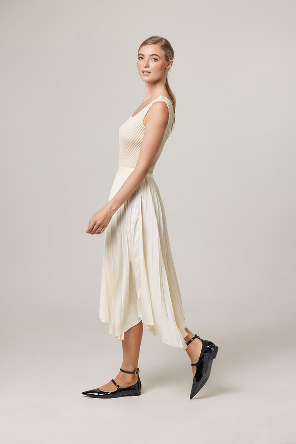 Naomi Ballerina Pleated Satin Skirt