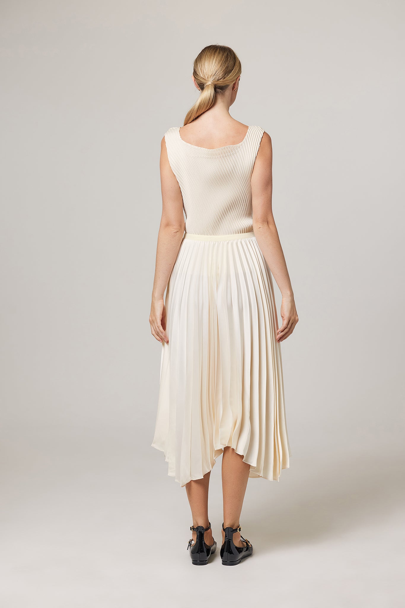 Naomi Ballerina Pleated Satin Skirt