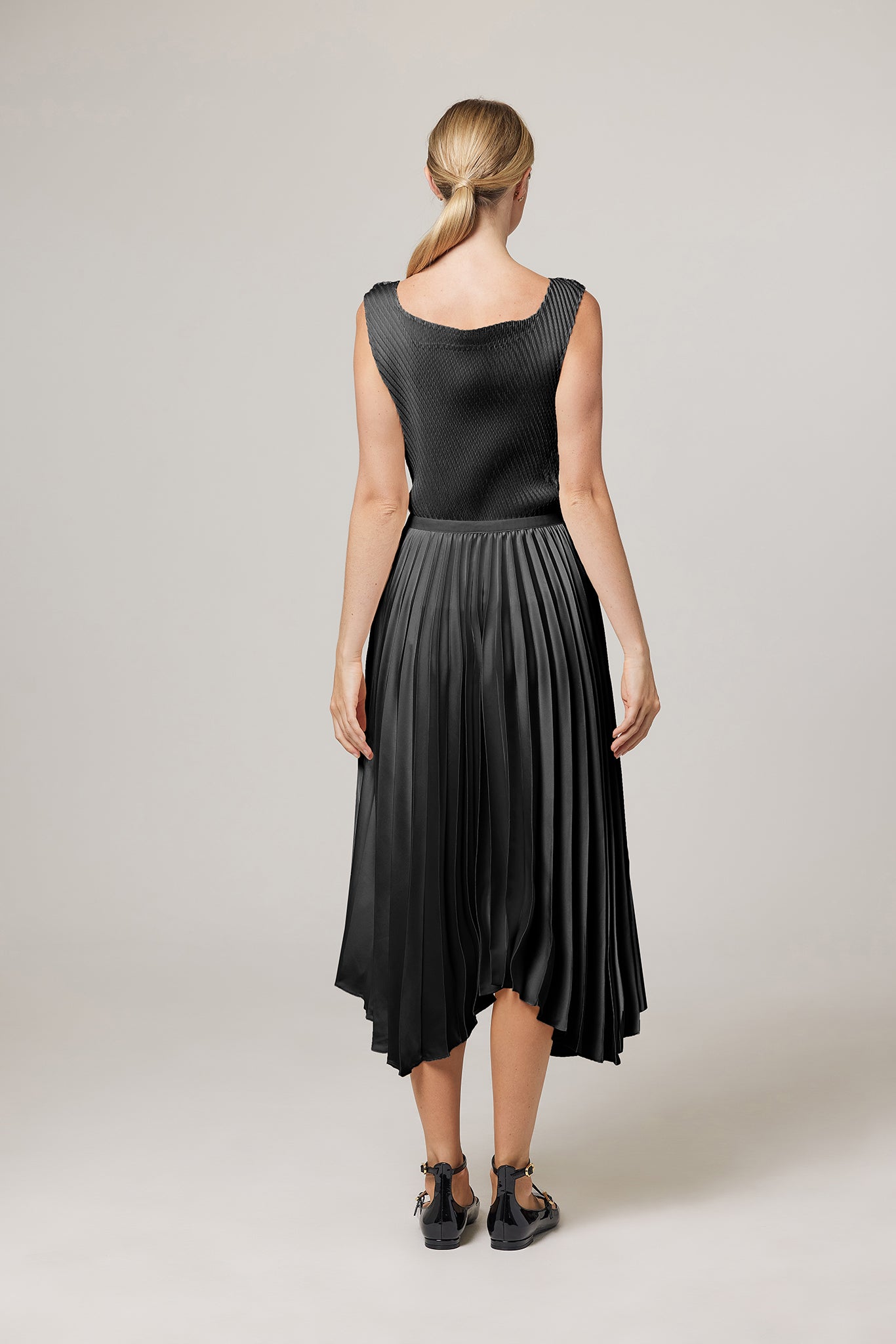 Naomi Ballerina Pleated Satin Skirt