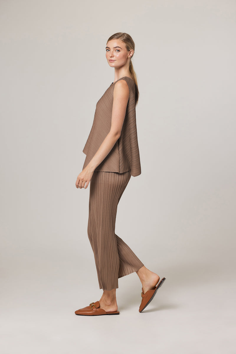 Rachel Plissé Satin Pull-on Pant