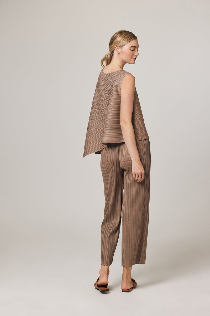 Rachel Plissé Satin Pull-on Pant