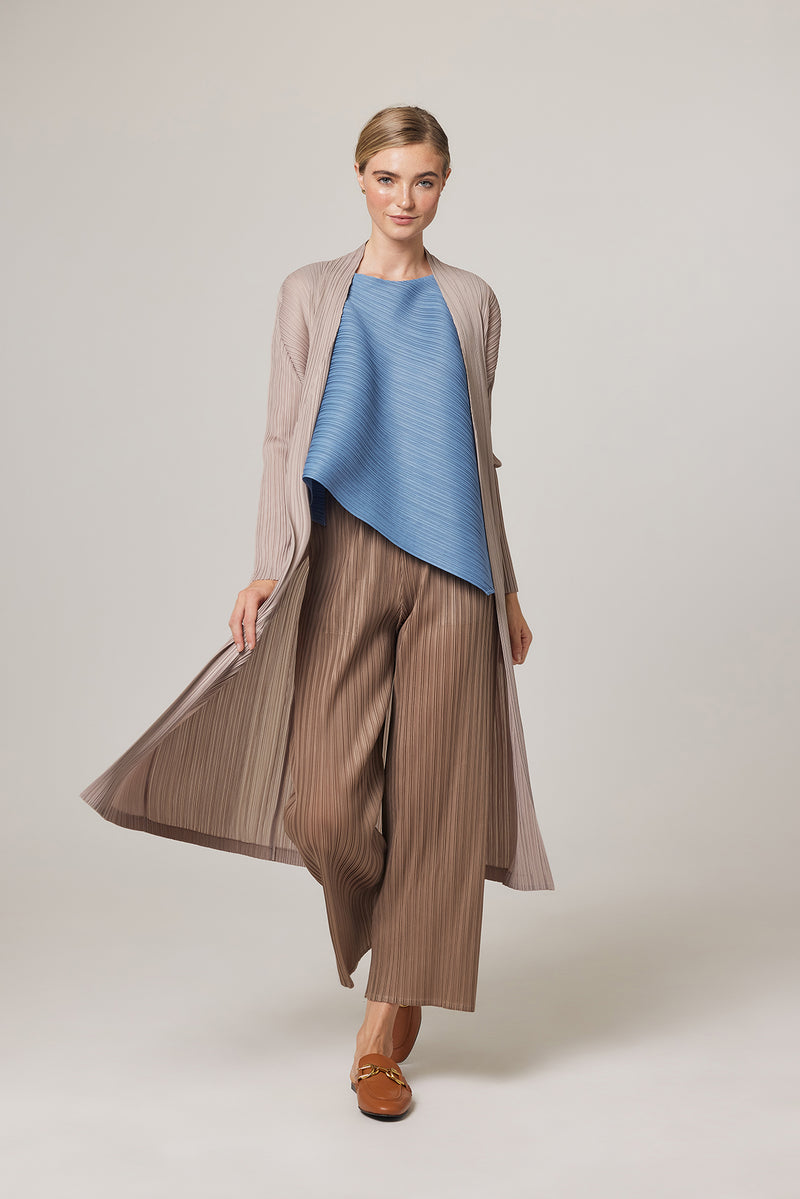 Charlotte Plissé Satin Long Duster