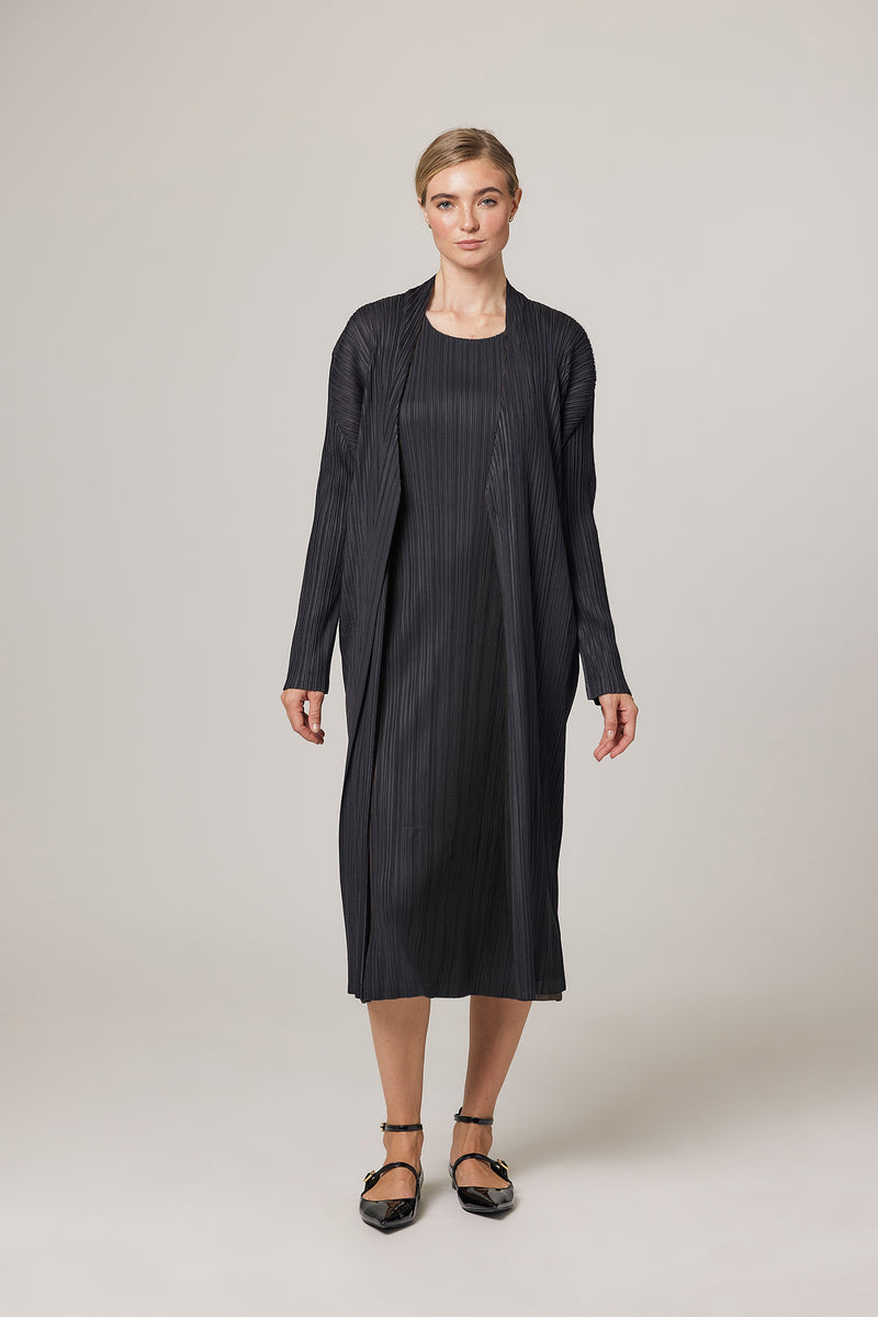 Colette Plissé Satin Sheath Dress