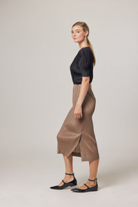 Madison Plissé Side Slit Skirt