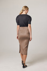 Madison Plissé Side Slit Skirt