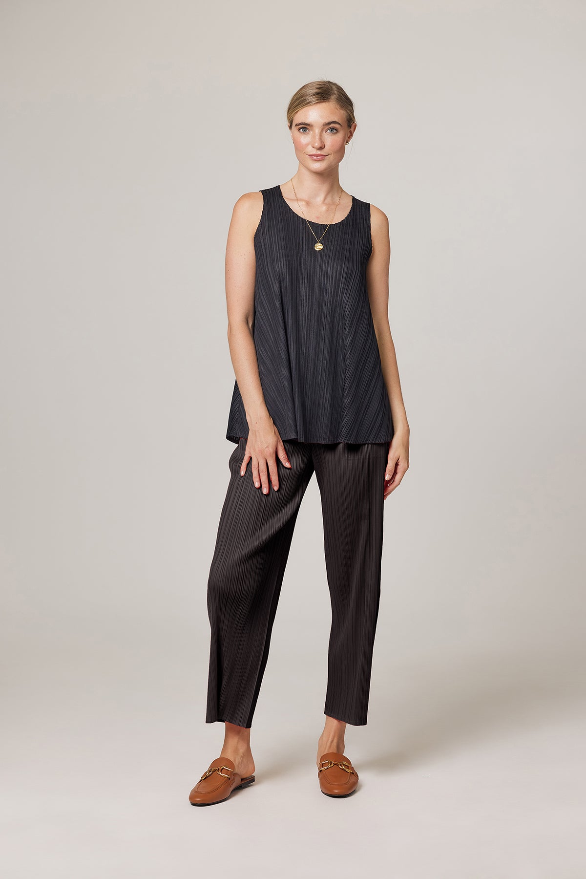 Dakota Plissé Satin Tank