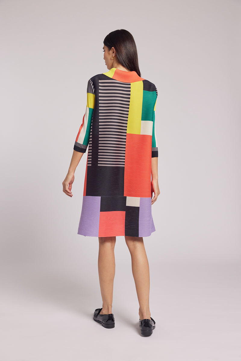 Freya Mondrian Crystal Pleated Dress/ Jacket