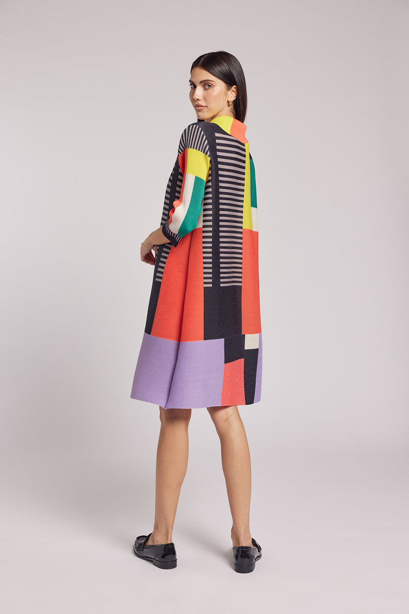 Freya Mondrian Crystal Pleated Dress/ Jacket