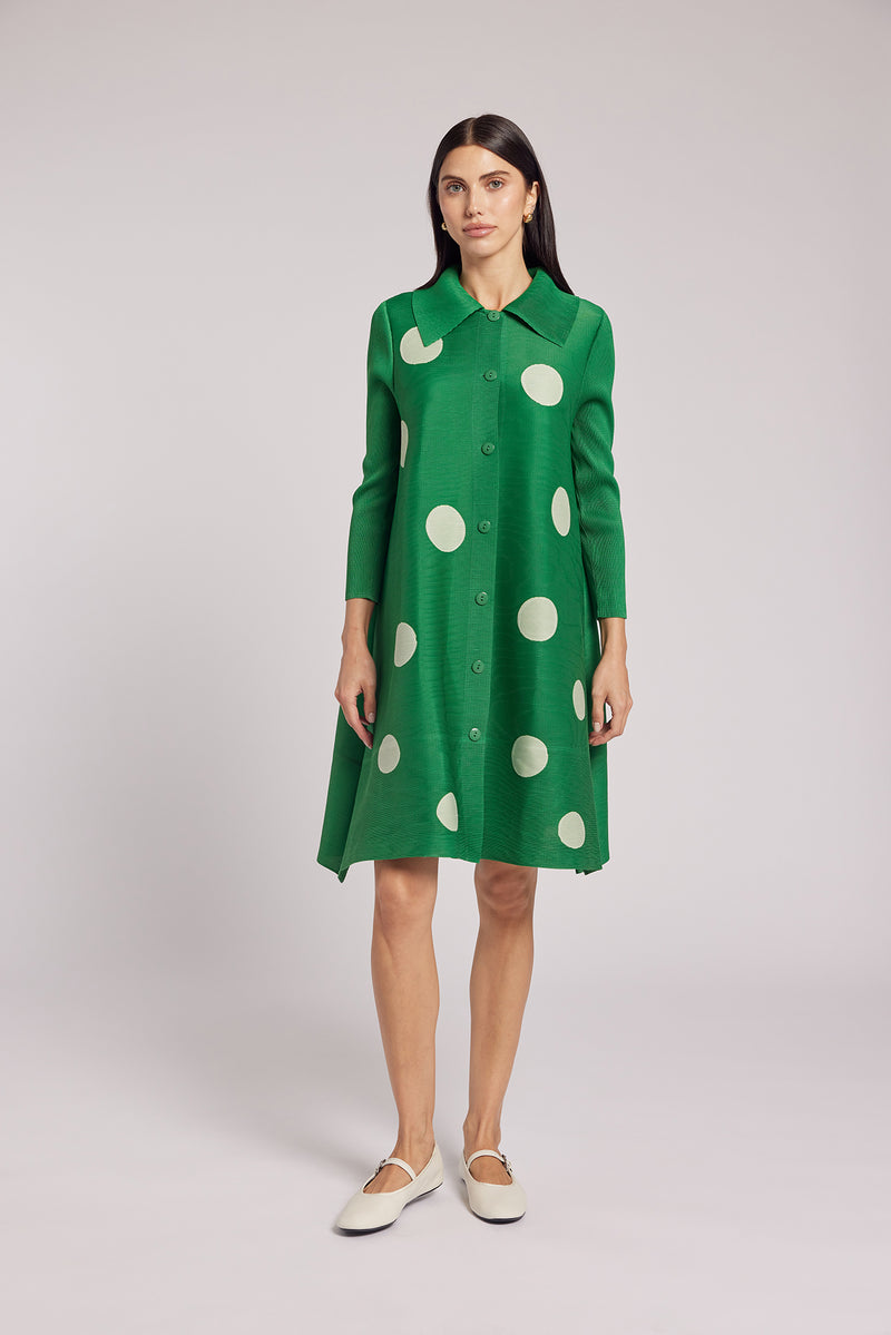 Mari Dot Crystal Pleated Dress/ Jacket