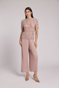 Zoe Soft Matte Plissé Wide-Leg Pant