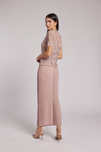 Zoe Soft Matte Plissé Wide-Leg Pant