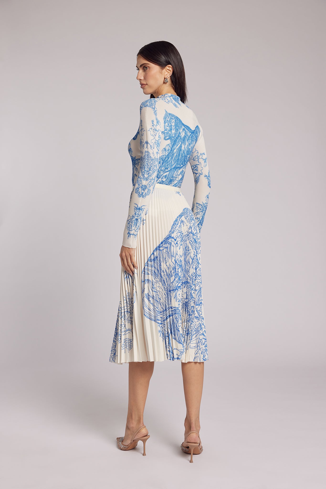Juliet Toile de Jouy Pleated Skirt – Wild Cosmos