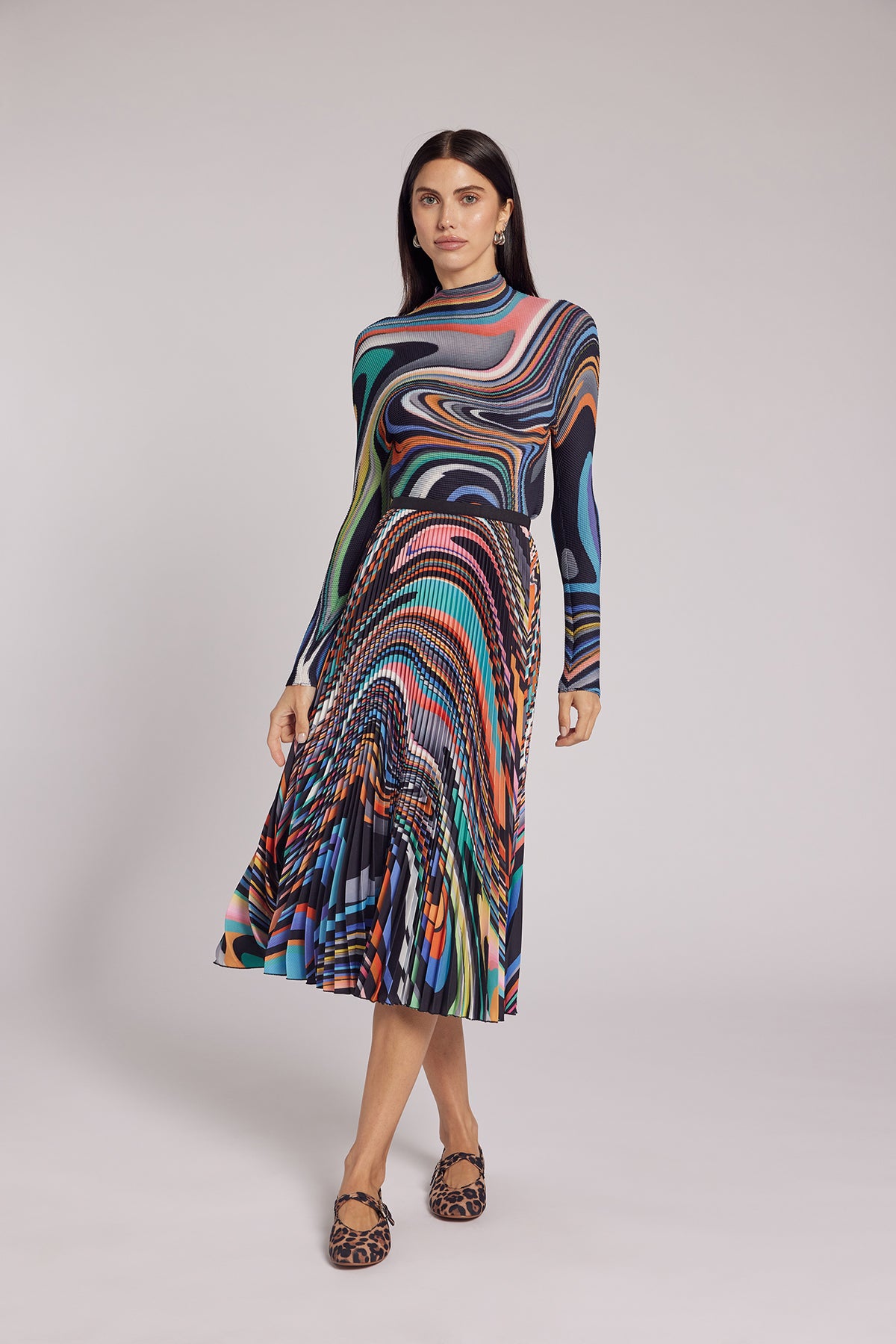 Emily Oil Paint Pleated Skirt