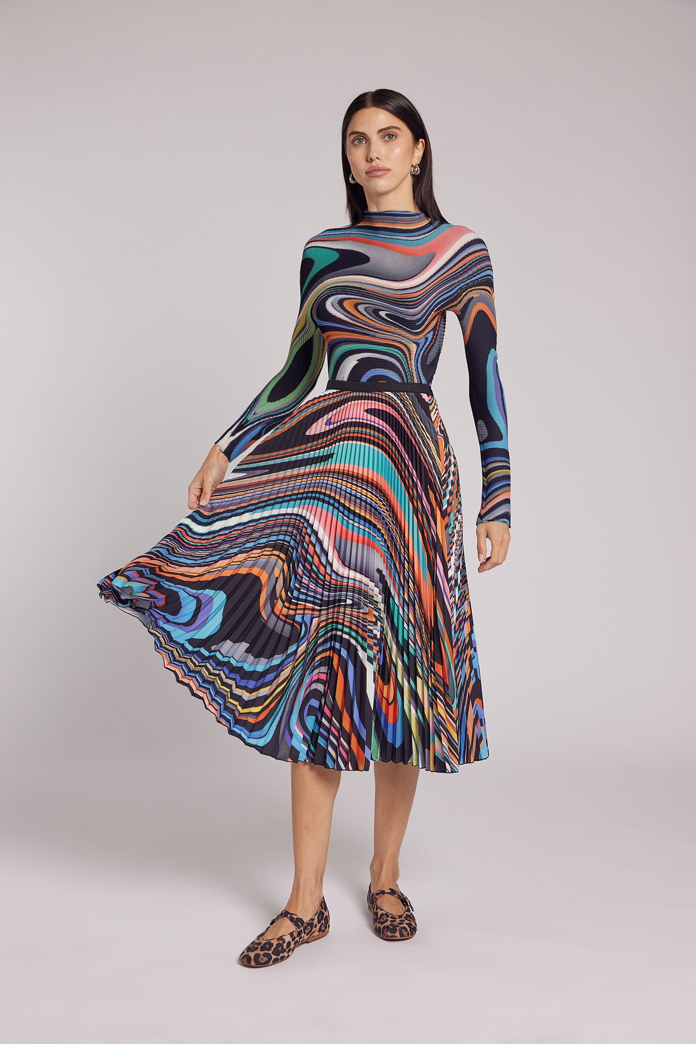 Emily Oil Paint Pleated Skirt – Wild Cosmos