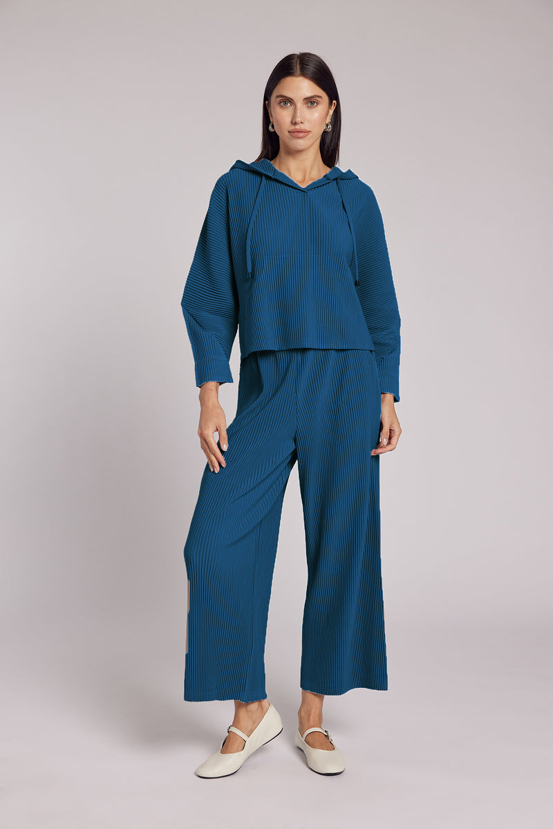 Vivian Double Knit Plissé Straight Pant