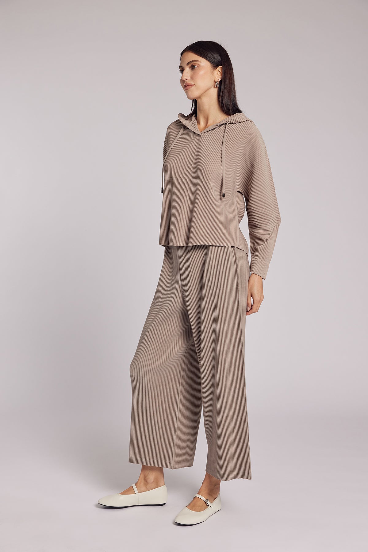 Vivian Double Knit Plissé Straight Pant