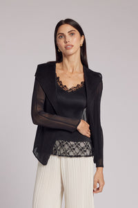 Ayla Lace Crystal Pleated Cami