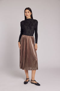 Esther Metallic Accordion Pleated Skirt