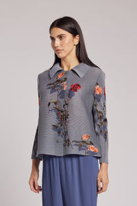 Elizabeth Rose Garden Crystal Pleats Shirt