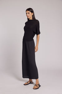 Christine Soft Matte Plissé Wide-Leg Pant