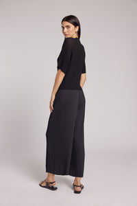 Christine Soft Matte Plissé Wide-Leg Pant